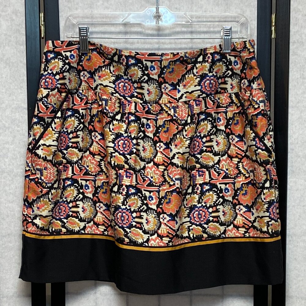 Dalia Collection Aztec Southwestern A Line Mini Skirt Tribal Banded Hem 10
